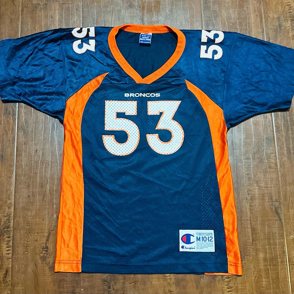 Vintage 90S Denver Broncos Jersey Number 53 Romanowski Medium 10-12 champion